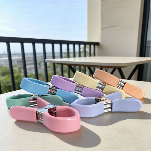 Stainless Steel Windproof Spring Laundry Clips, Double Head Anti-slip Rubber Cover Clothes Pegs for Quilt & Socks, Dropshipping Available